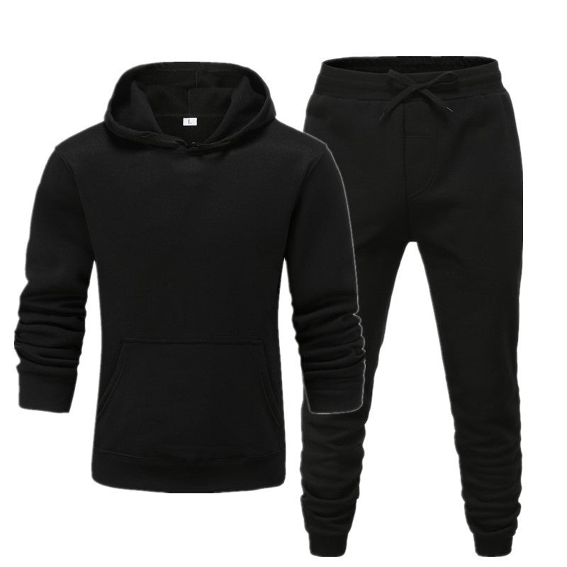 Men's Casual Sports Fitness Solid Color Sweater Suit