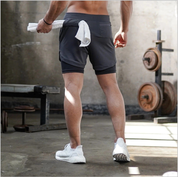 Summer Running Shorts Men 2 in 1 Sports Shorts