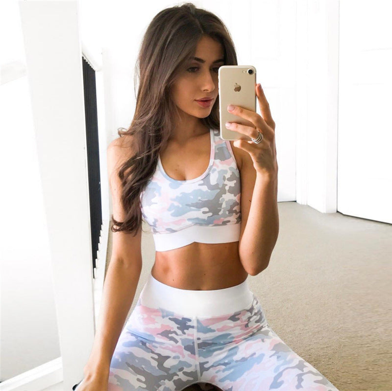 Camouflage printed yoga suit