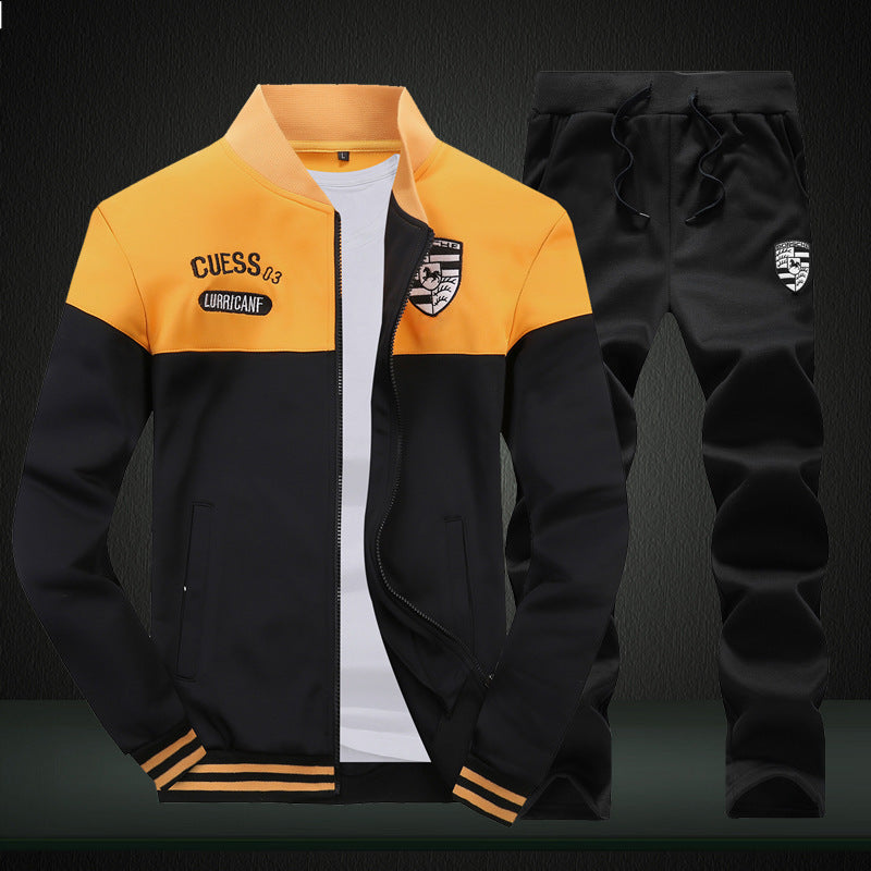 2021 autumn and winter men's SWEATER MENS casual sport suit jacket collar long sleeved sweater students tide