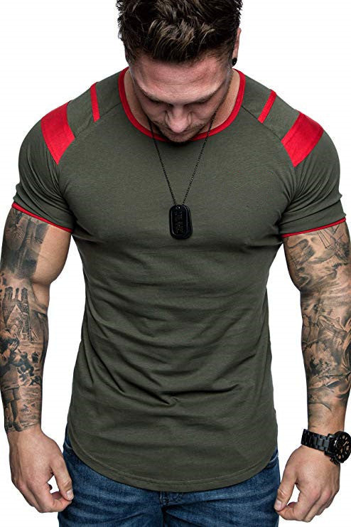 Men'S Light Version Of The Round Neck T-Shirt Spring Round Neck Cotton Sports Short Sleeves