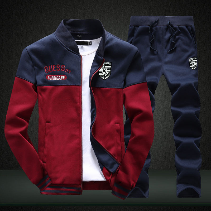 2021 autumn and winter men's SWEATER MENS casual sport suit jacket collar long sleeved sweater students tide