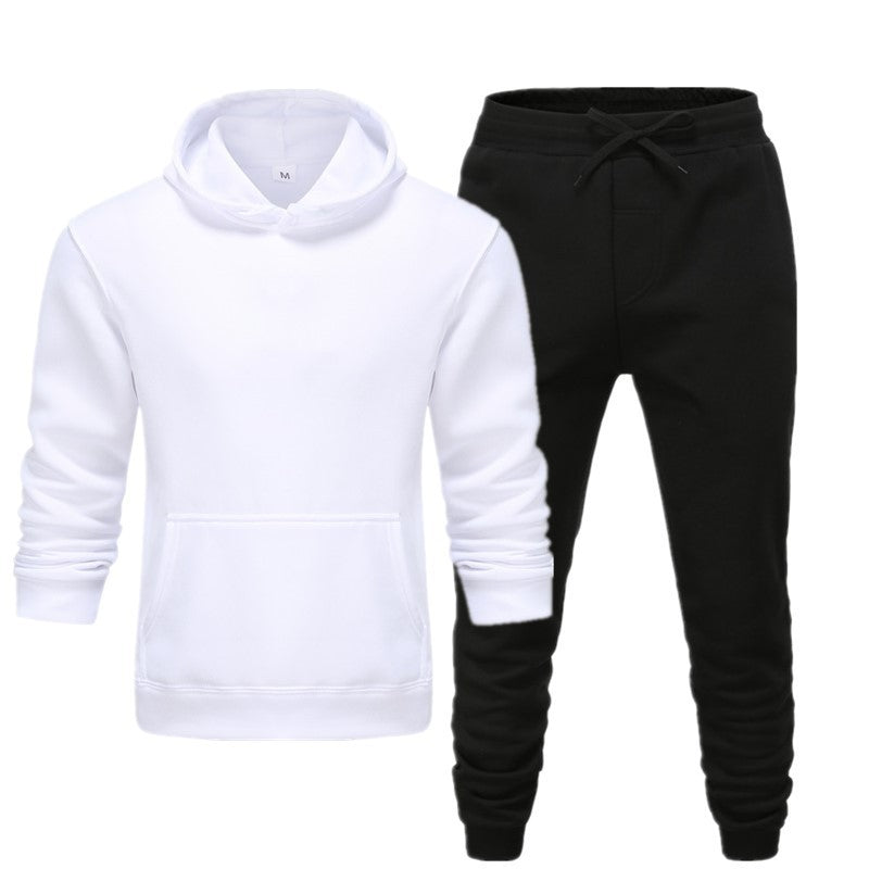 Men's Casual Sports Fitness Solid Color Sweater Suit