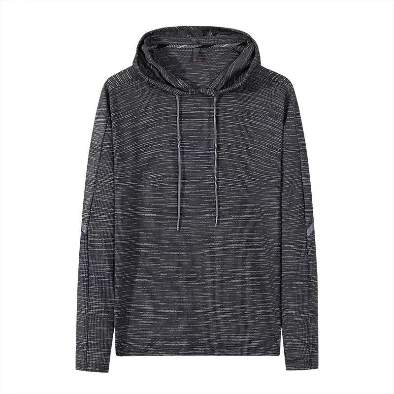 Men's Running Long Sleeved T-shirt Hooded Fitness Suit