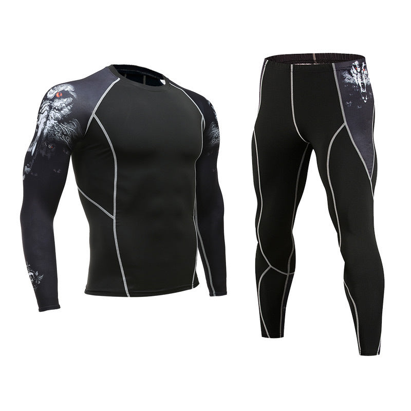 Men's Sports Suit Tights, Long-sleeved Sports Men's Fitness