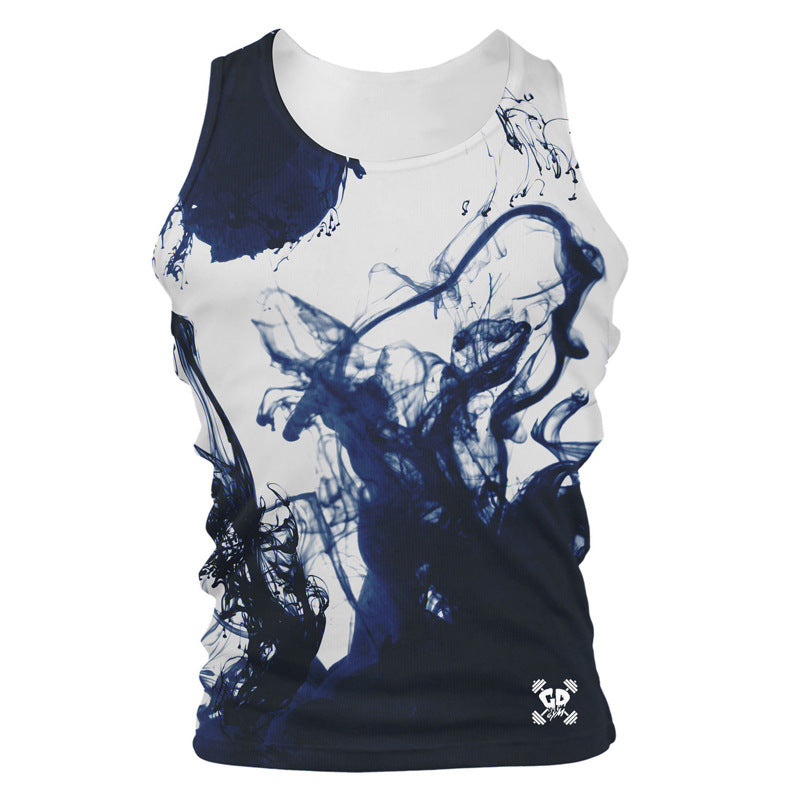 Men's Sleeveless 3d Printed Sports T Shirt