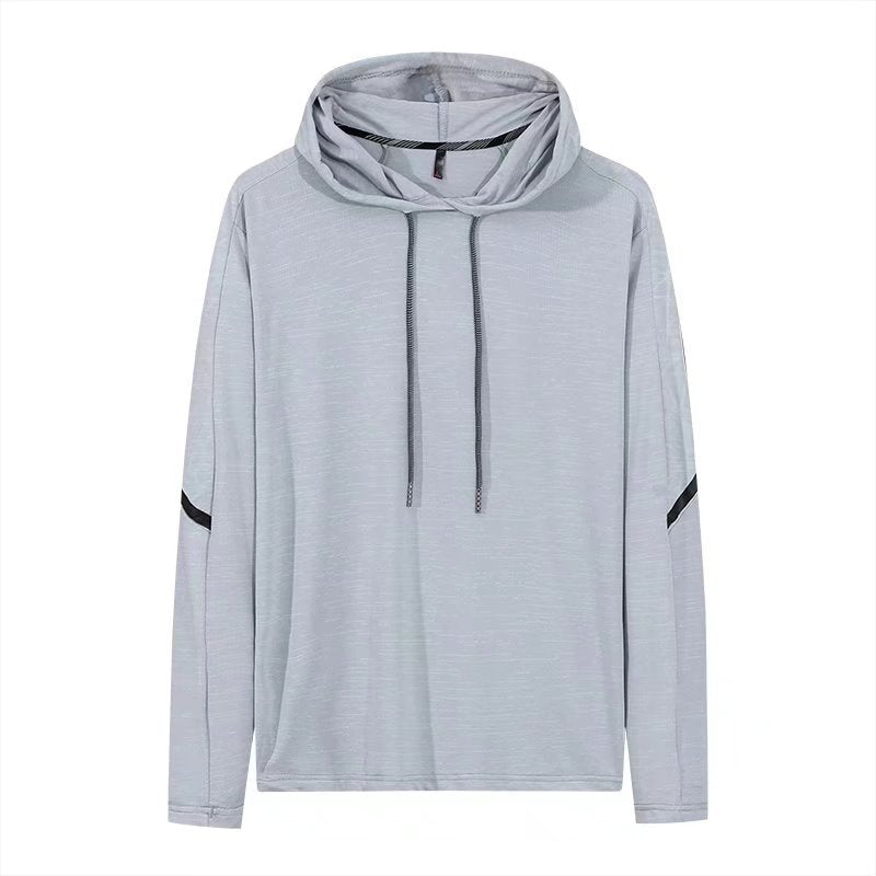 Men's Running Long Sleeved T-shirt Hooded Fitness Suit