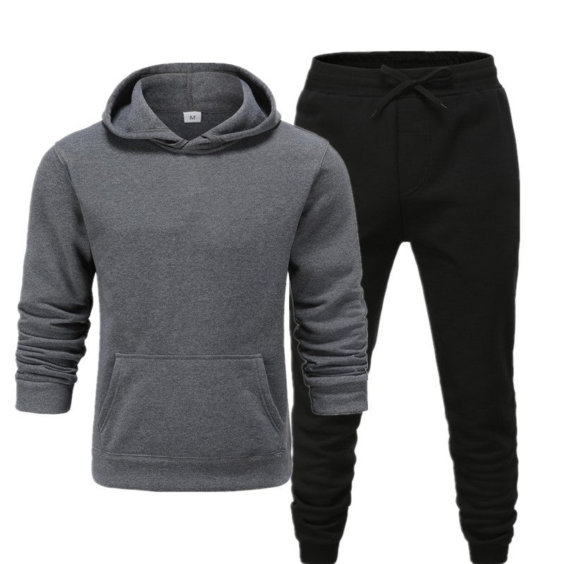 Men's Casual Sports Fitness Solid Color Sweater Suit