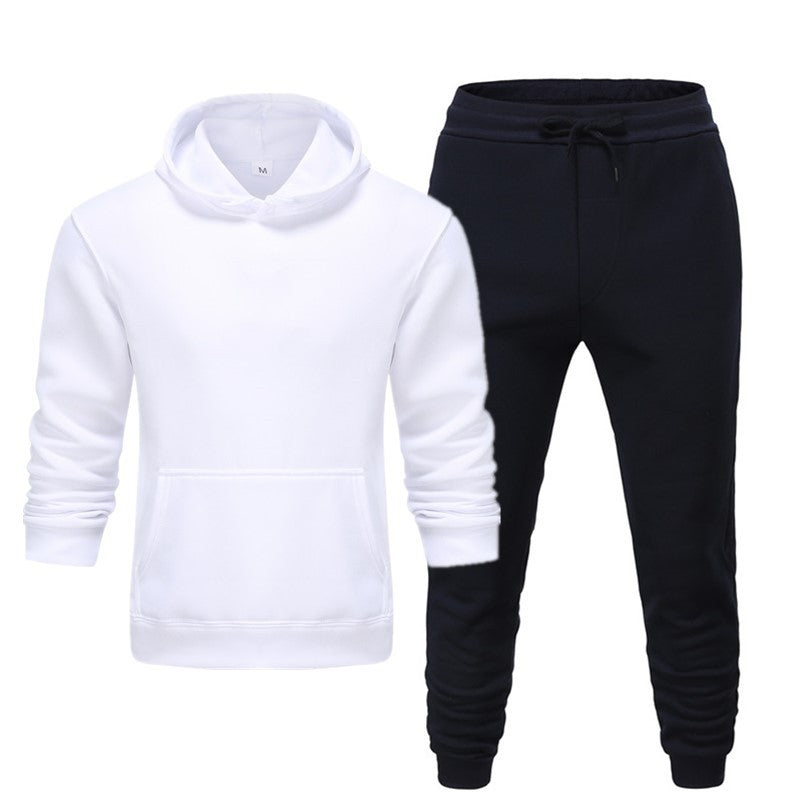 Men's Casual Sports Fitness Solid Color Sweater Suit