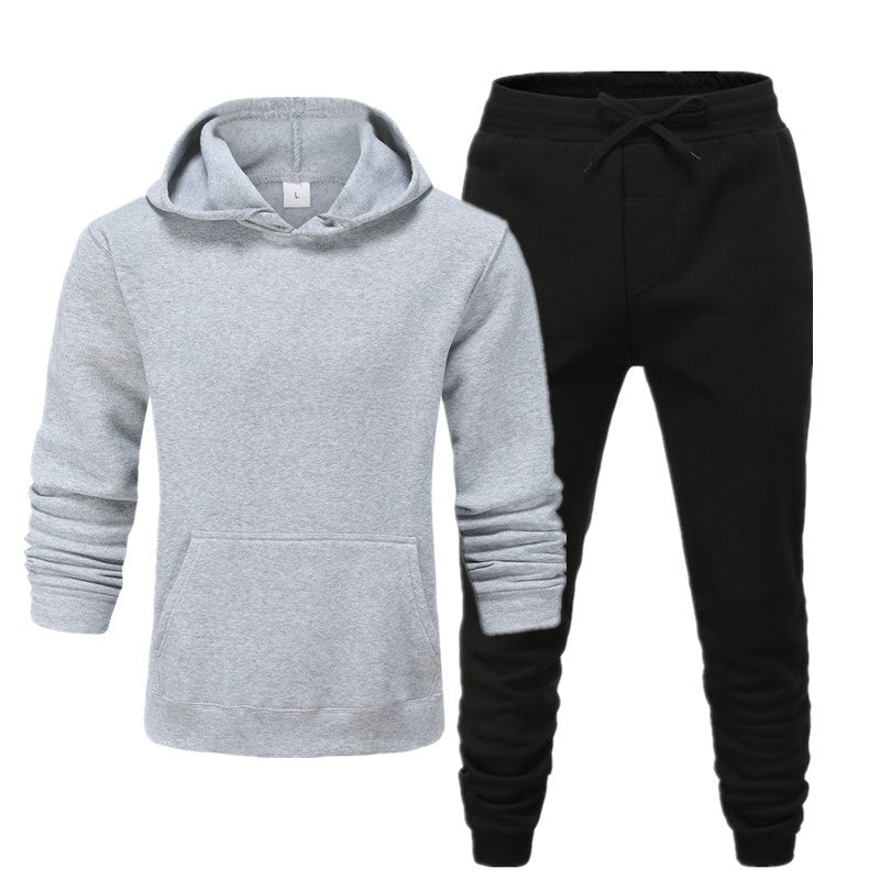 Men's Casual Sports Fitness Solid Color Sweater Suit
