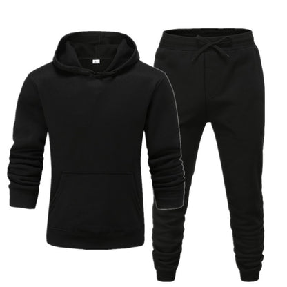 Men's Casual Sports Fitness Solid Color Sweater Suit