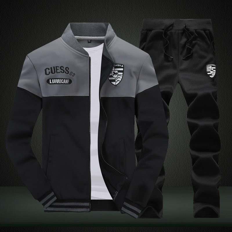 2021 autumn and winter men's SWEATER MENS casual sport suit jacket collar long sleeved sweater students tide