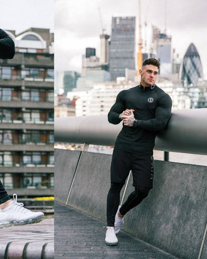 Men'S 3-Piece Workout Clothes Long-Sleeved Tight-Fitting Sportswear