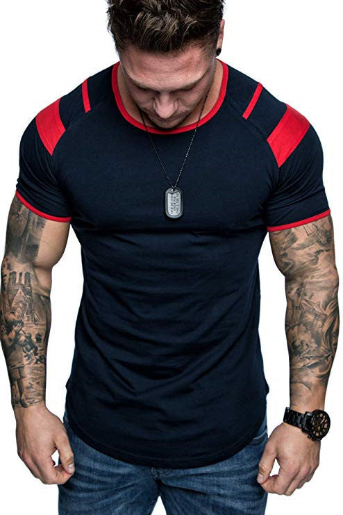 Men'S Light Version Of The Round Neck T-Shirt Spring Round Neck Cotton Sports Short Sleeves