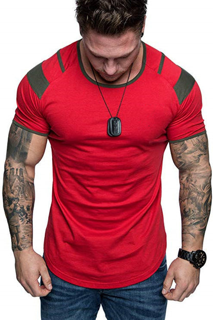Men'S Light Version Of The Round Neck T-Shirt Spring Round Neck Cotton Sports Short Sleeves