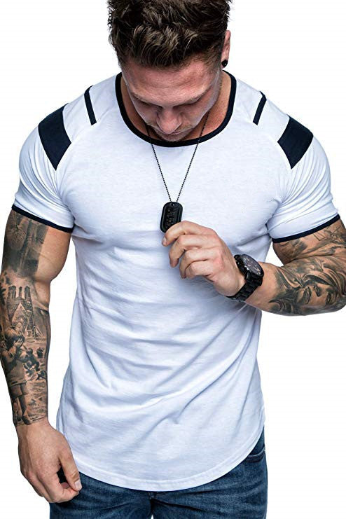 Men'S Light Version Of The Round Neck T-Shirt Spring Round Neck Cotton Sports Short Sleeves