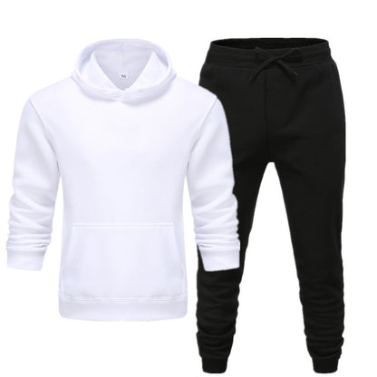 Men's Casual Sports Fitness Solid Color Sweater Suit
