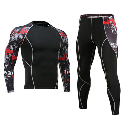 Men's Sports Suit Tights, Long-sleeved Sports Men's Fitness