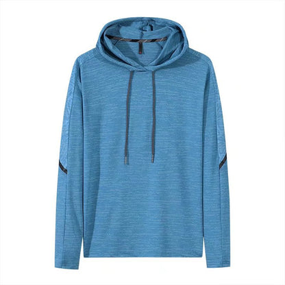 Men's Running Long Sleeved T-shirt Hooded Fitness Suit