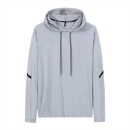 Men's Running Long Sleeved T-shirt Hooded Fitness Suit
