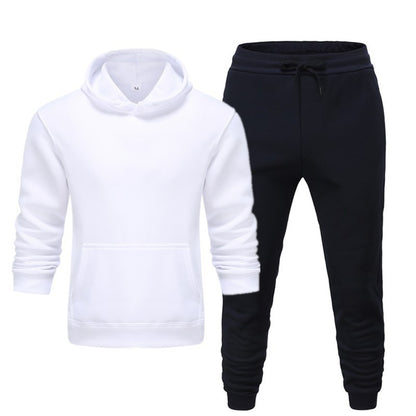 Men's Casual Sports Fitness Solid Color Sweater Suit